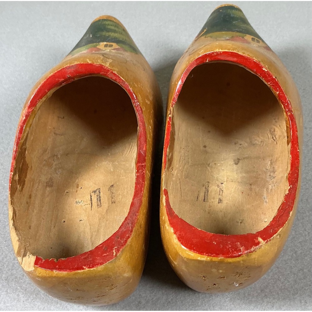 Vintage Wooden Dutch Clogs Hand Painted Holland Souvenir Shoes Decor - Picture 6 of 10